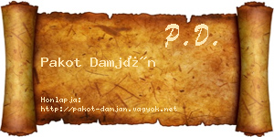 Pakot Damján névjegykártya